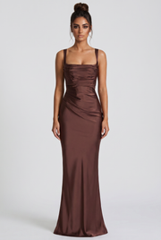 Vestido Largo Calanthe - Ciruela Marrón