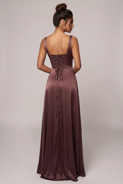 Vestido Largo Calanthe - Ciruela Marrón