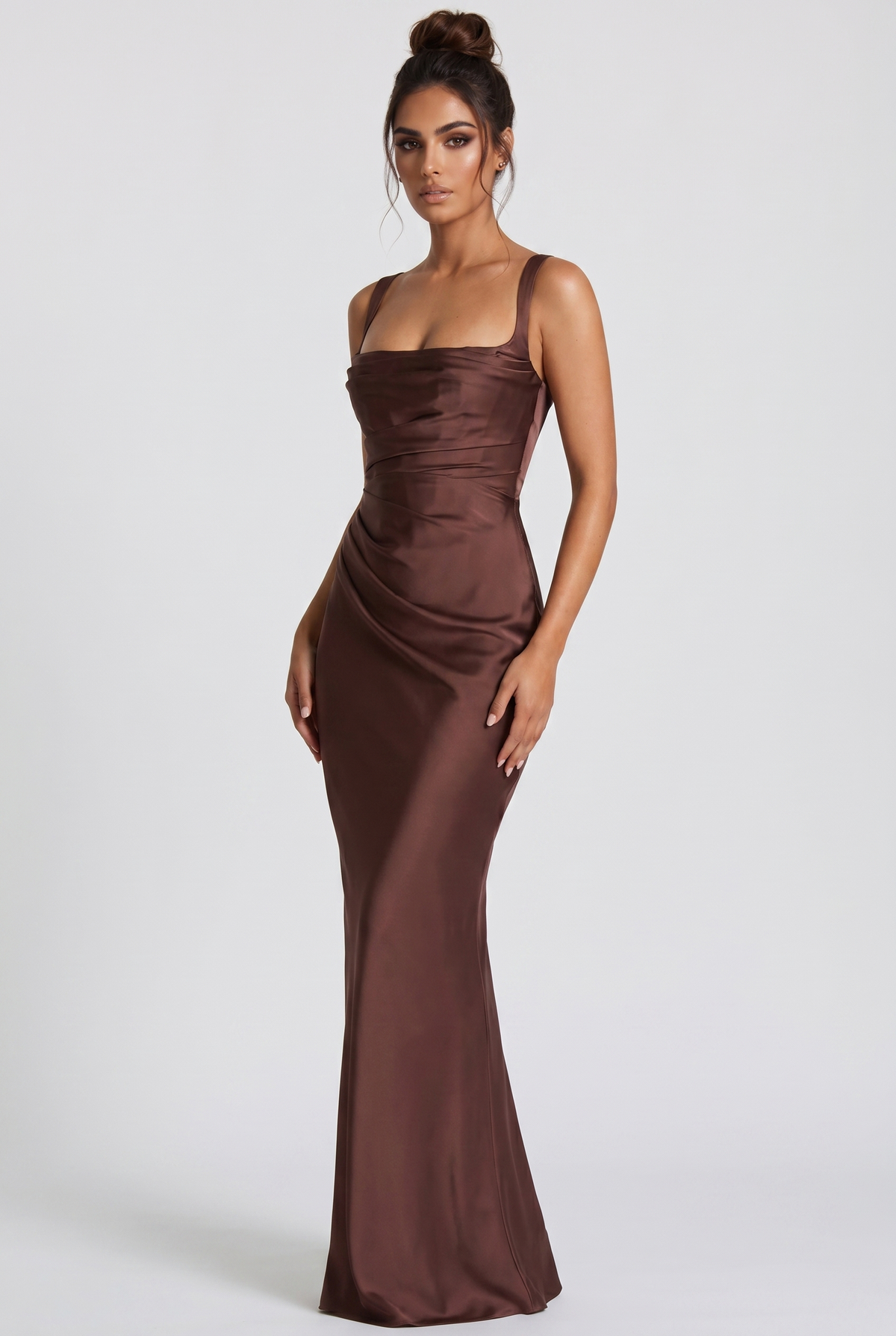 Vestido Largo Calanthe - Ciruela Marrón