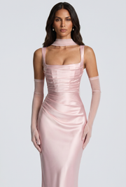 Vestido largo Calanthe - Rosa empolvado