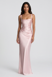 Vestido largo Calanthe - Rosa empolvado