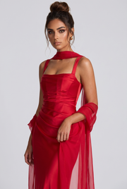 Vestido largo Calanthe - Rojo