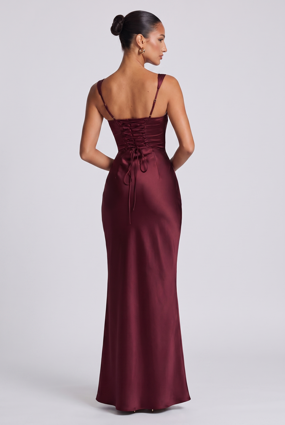 Vestido largo Calanthe - Rojo cereza