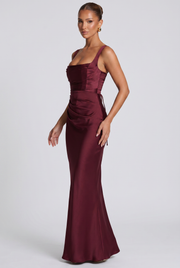 Vestido largo Calanthe - Rojo cereza