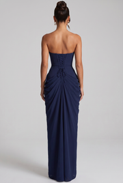 Vestido Largo Cyra - Azul Marino