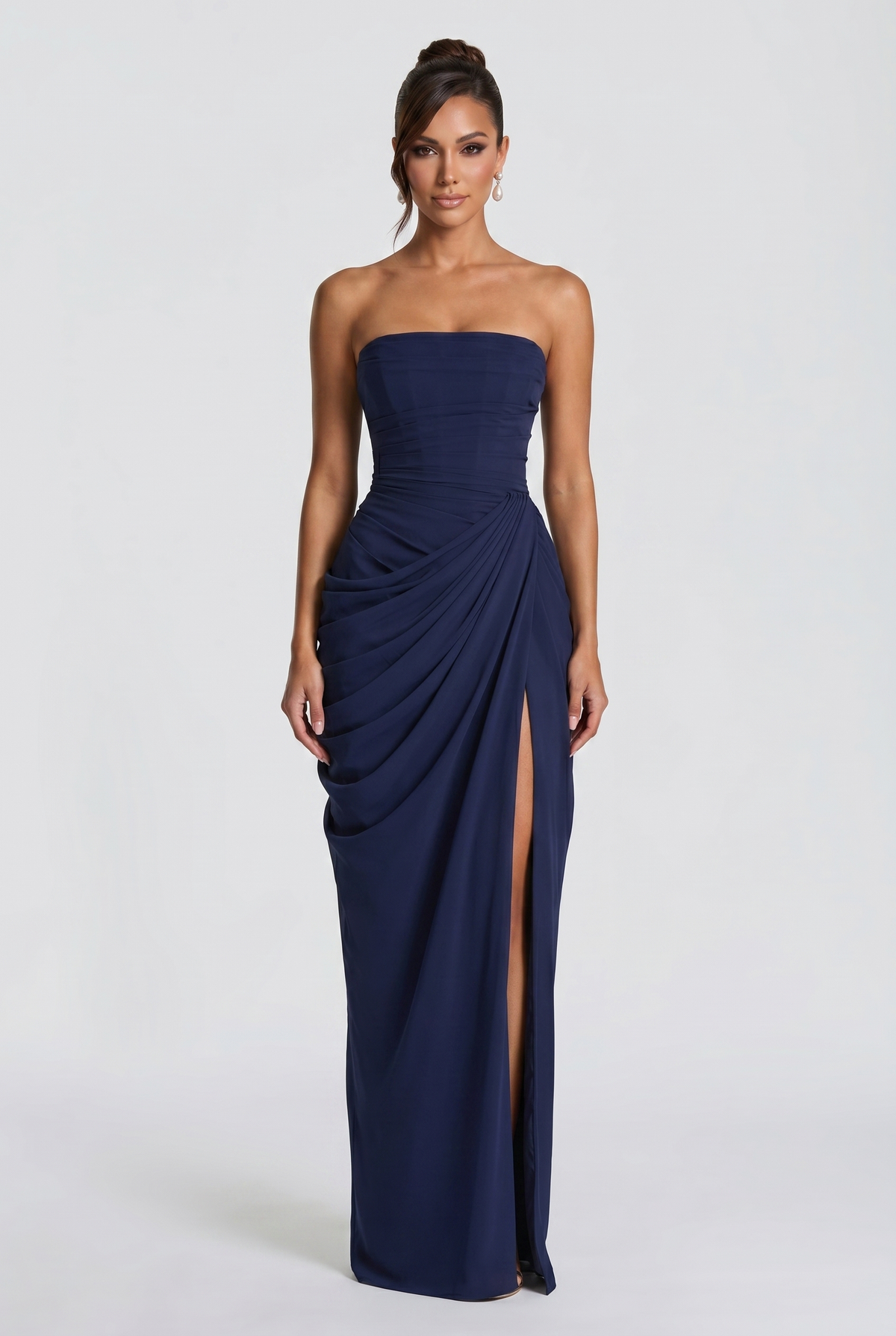 Vestido Largo Cyra - Azul Marino