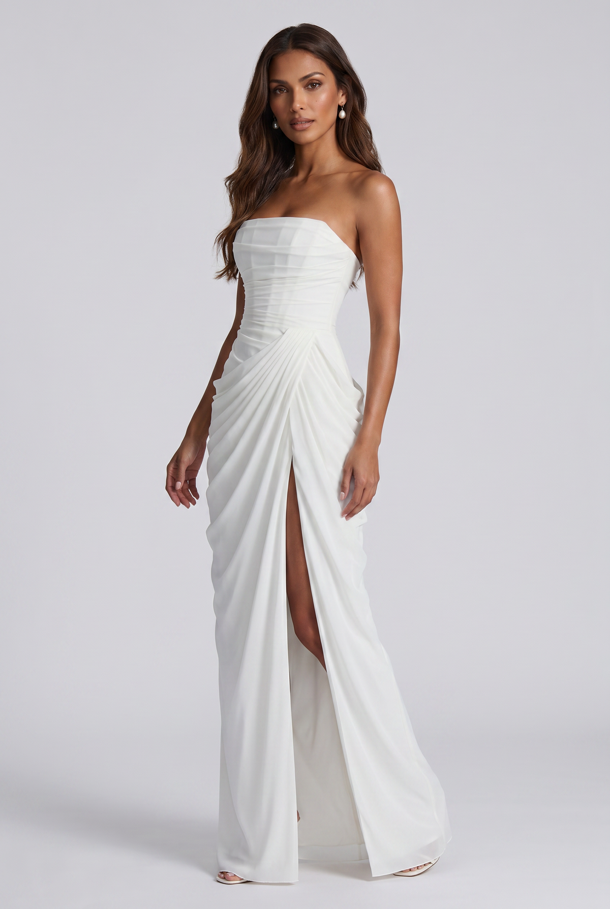 Vestido largo Cyra - Marfil