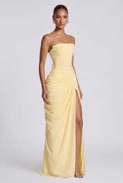Vestido largo Cyra - Amarillo limón