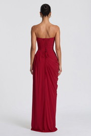 Vestido Largo Cyra - Rojo Intenso