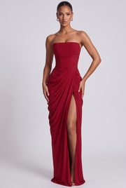 Vestido Largo Cyra - Rojo Intenso