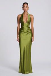 Vestido largo Elowen - Oliva