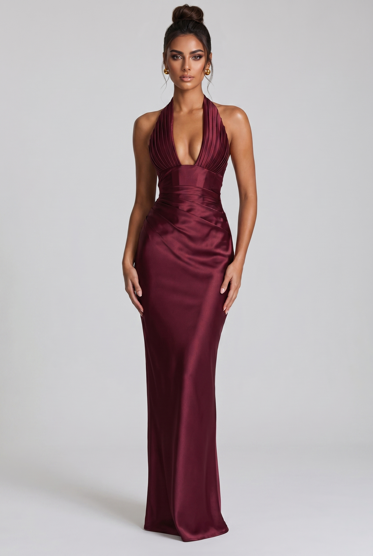 Vestido largo Elowen - Rojo cereza