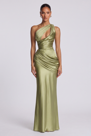 Vestido Largo Emina - Oliva Claro