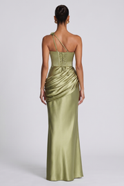 Vestido Largo Emina - Oliva Claro