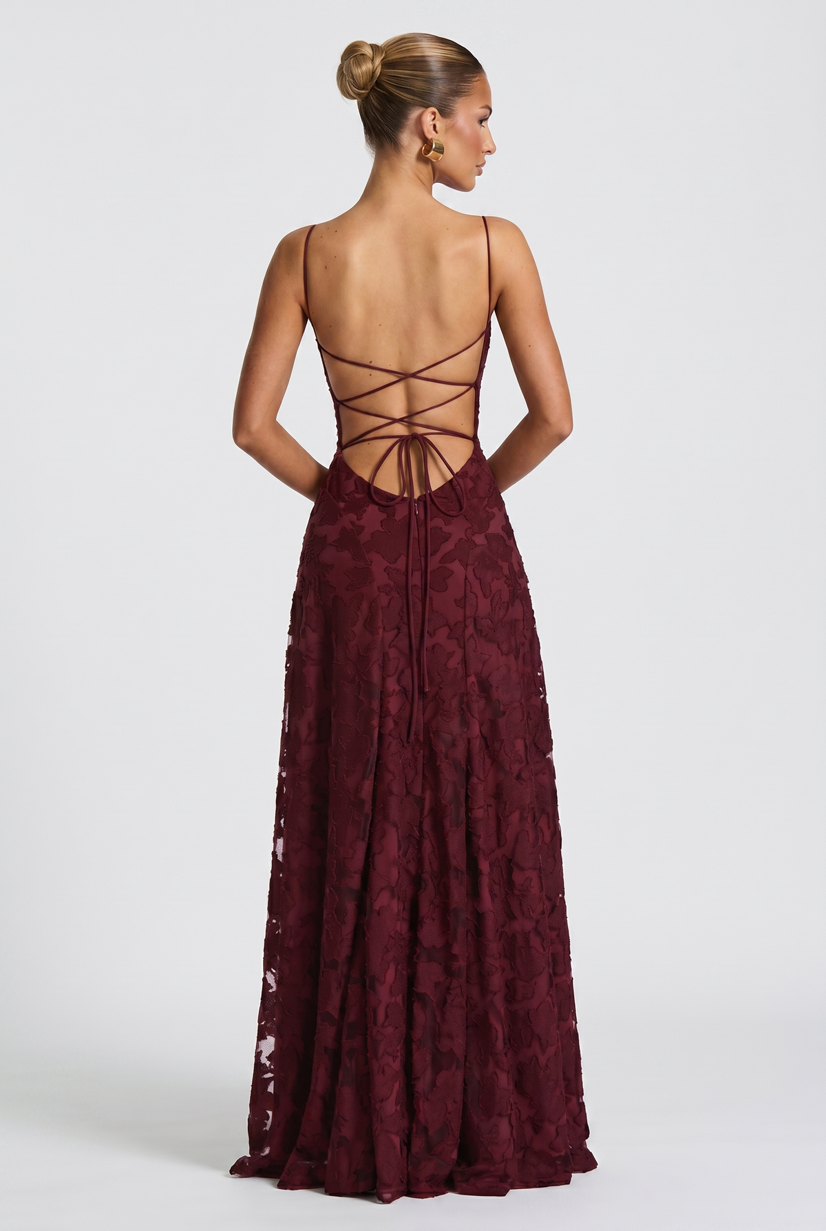 Vestido largo Francis - Rojo cereza