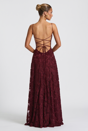 Vestido largo Francis - Rojo cereza