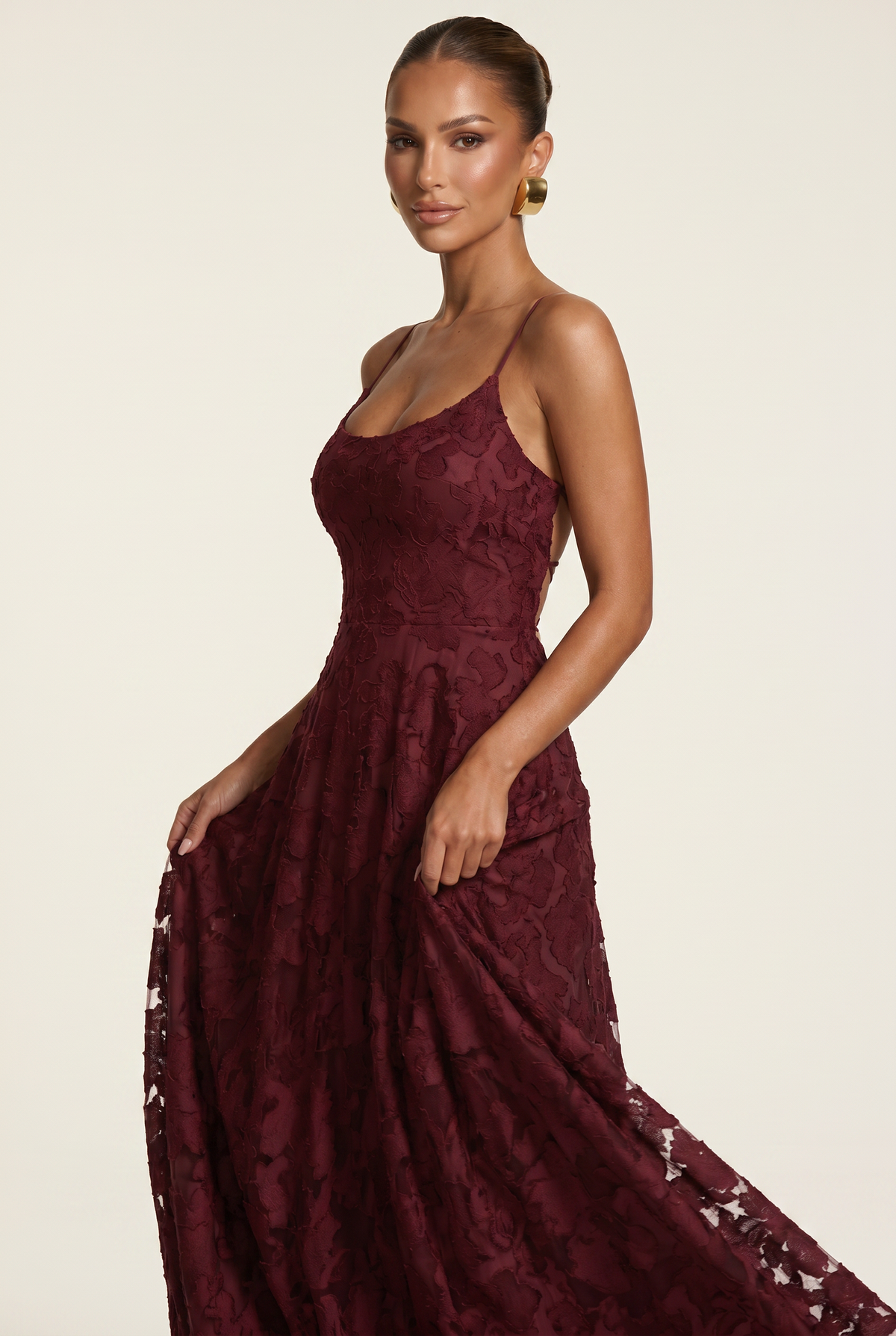 Vestido largo Francis - Rojo cereza