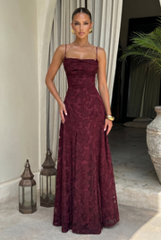 Vestido largo Francis - Rojo cereza