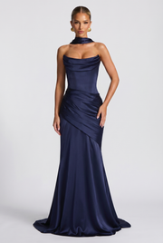 Vestido Largo Kensington - Azul Marino