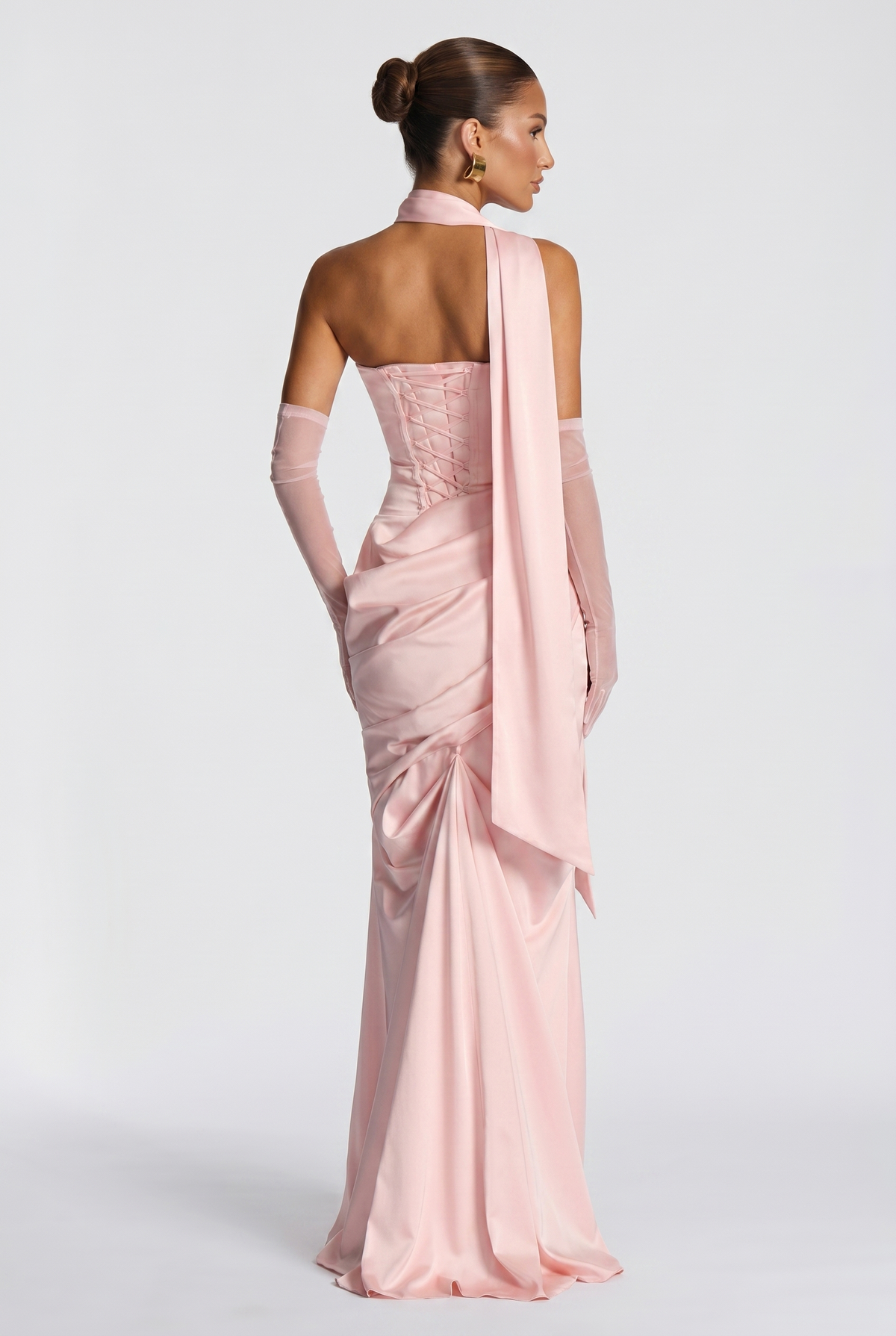 Vestido largo Kensington - Rosa empolvado