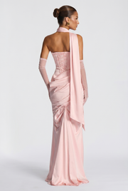 Vestido largo Kensington - Rosa empolvado