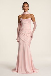 Vestido largo Kensington - Rosa empolvado