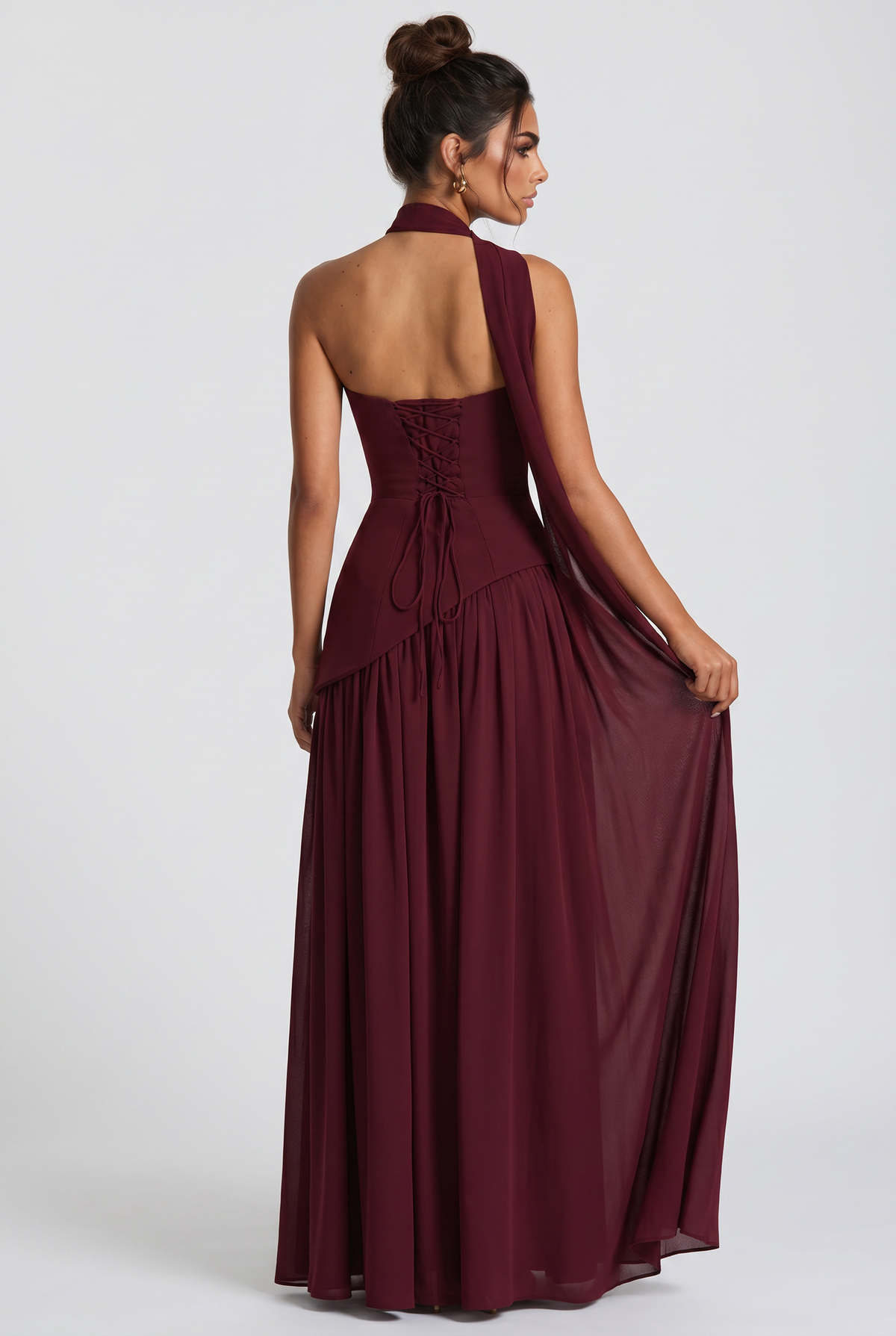 Vestido Largo Maliyah - Rojo Cereza