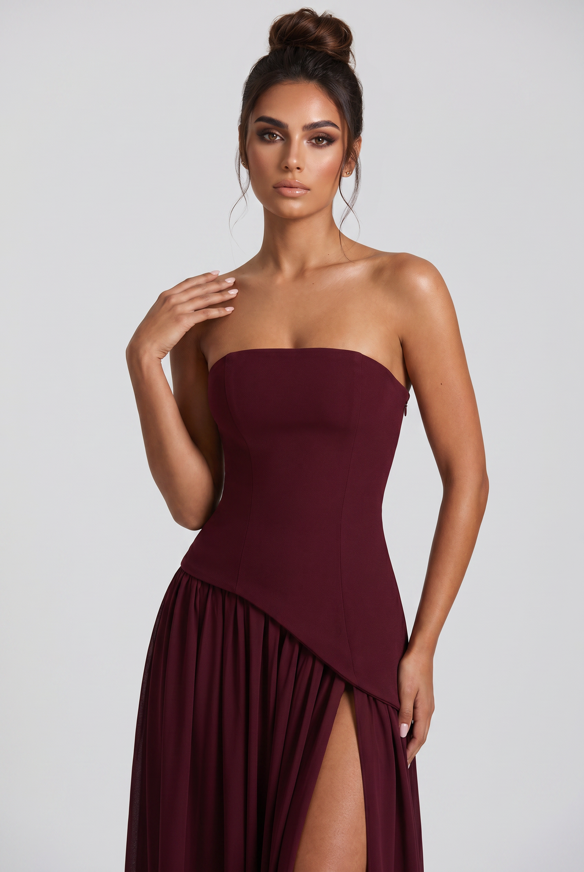 Vestido Largo Maliyah - Rojo Cereza