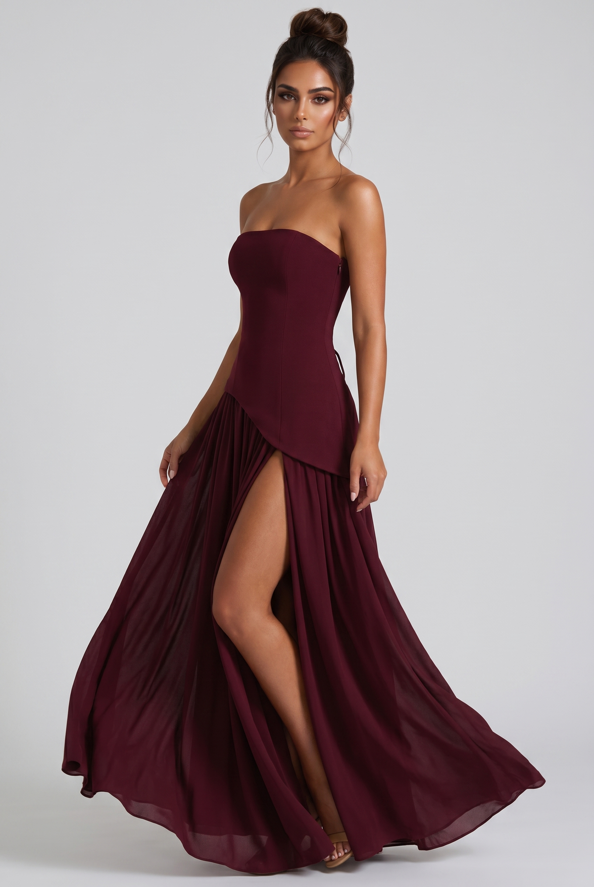 Vestido Largo Maliyah - Rojo Cereza