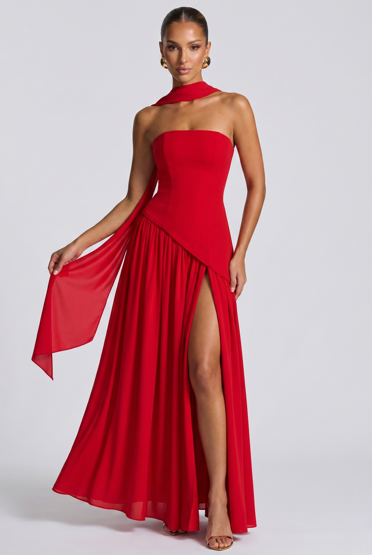 Vestido largo Maliyah - Rojo