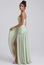 Vestido largo Maliyah - Verde menta
