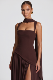 Vestido largo Tullulah - Ciruela marrón