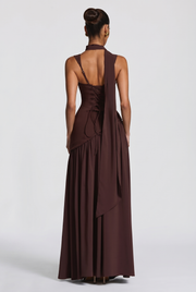 Vestido largo Tullulah - Ciruela marrón