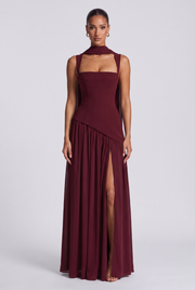Vestido Largo Tullulah - Rojo Cereza