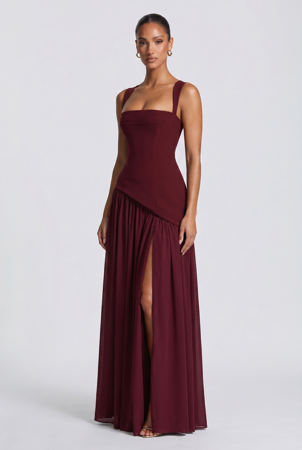 Vestido Largo Tullulah - Rojo Cereza