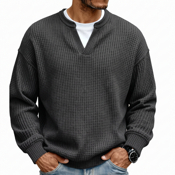 Jersey waffle para hombre - negro